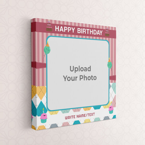 Custom Birthday Cake Design: Square canvas Photo Frame with Image Printing – PrintShoppy Photo Frames