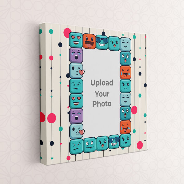 Custom Colourful Emoji Design: Square canvas Photo Frame with Image Printing – PrintShoppy Photo Frames