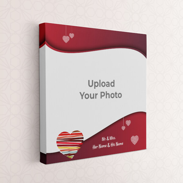 Custom Vintage Frame with Heart Symbols in Background Design: Square canvas Photo Frame with Image Printing – PrintShoppy Photo Frames