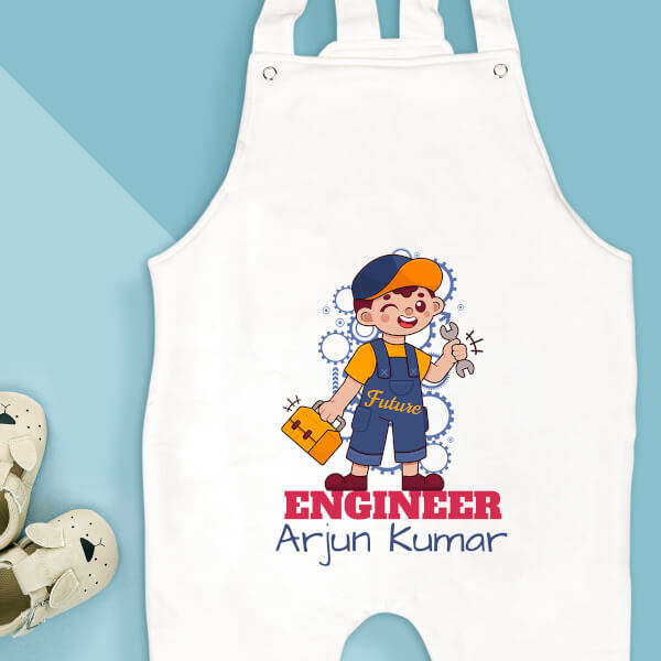 Custom Cute Kid Engineer Future Heros Dungaree Design