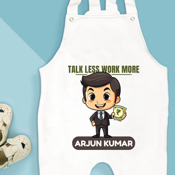 Custom Talk Less Work More Future Heros Dungaree Design