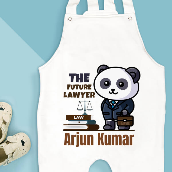 Custom The Future Lawyer Cute Panda Future Heros Dungaree Design
