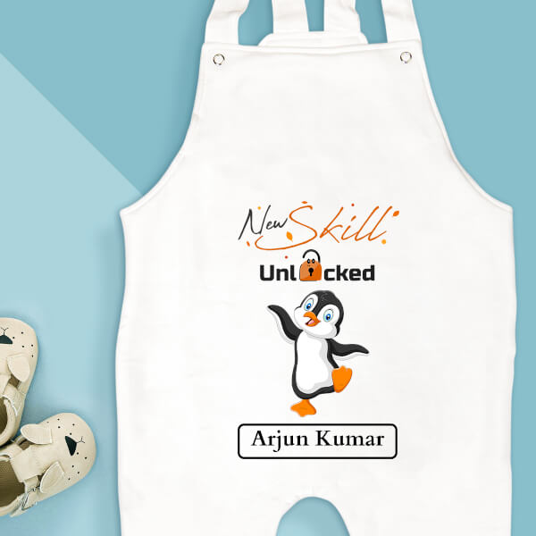 Custom New Skill Unlocked Milestone Collection Dungaree Design