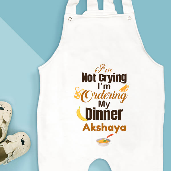 Custom I Am Not Crying I Am Ordering My Dinner Milestone Collection Dungaree Design