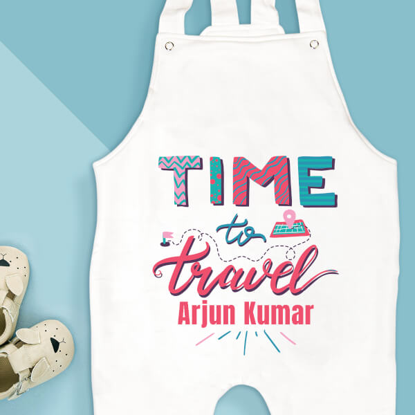 Custom Time to Travel Milestone Collection Dungaree Design