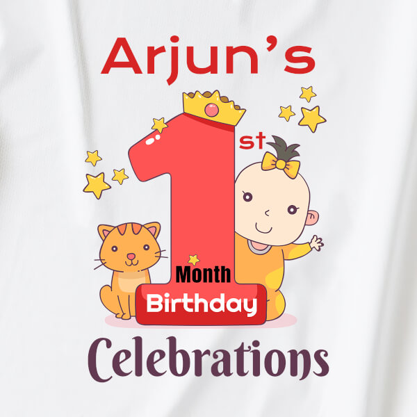Custom 1st Month Birthday Celebrations Monthly Birthday Dungaree Design