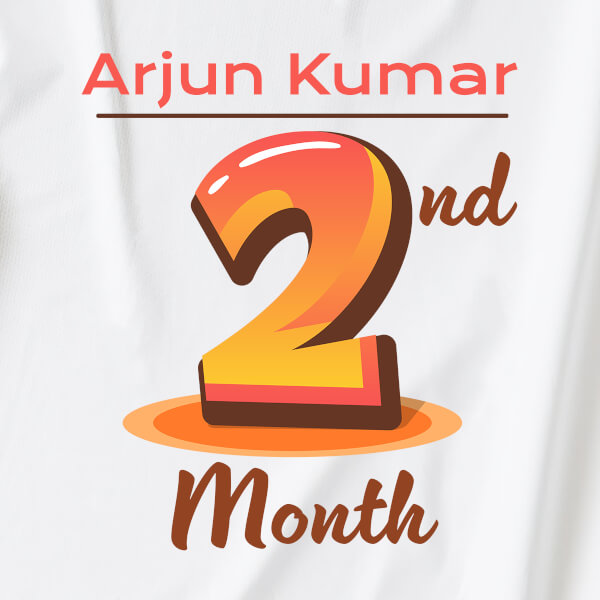 Custom 2nd Month of The Baby Monthly Birthday Dungaree Design