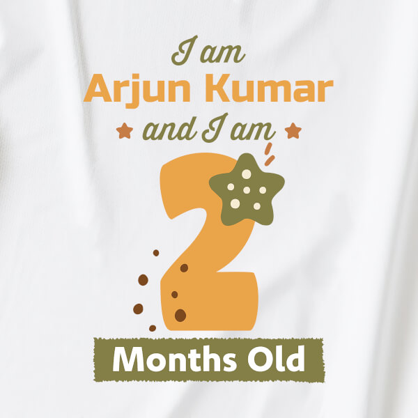 Custom I Am 2 Months Old Baby Monthly Birthday Dungaree Design