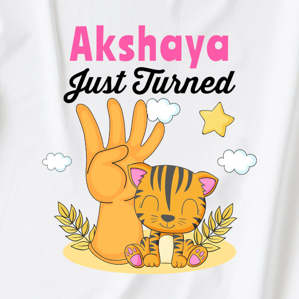 Custom Just Turned 4 Monthly Birthday Dungaree Design