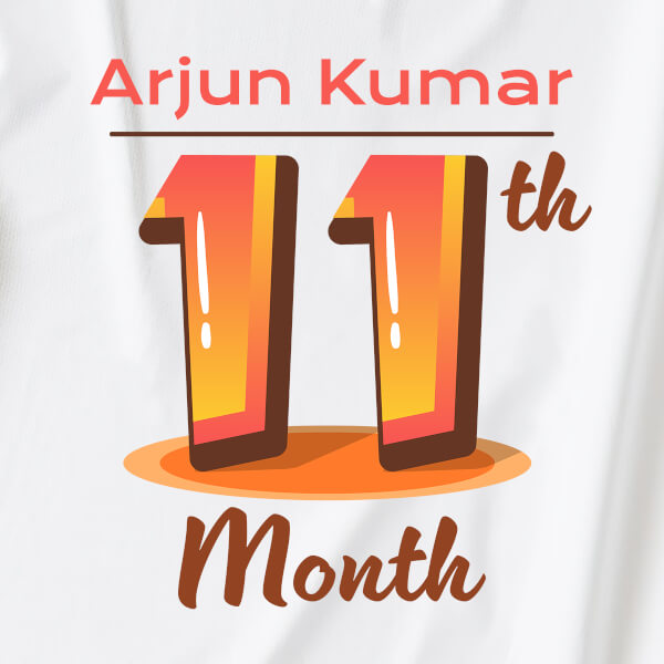 Custom 11th Month of The Baby Monthly Birthday Dungaree Design