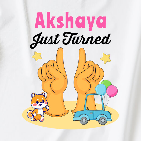 Custom Just Turned 11 Monthly Birthday Dungaree Design