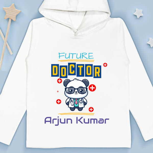 Custom The Future Doctor Cute Baby Panda Future Heros Hoodie Design
