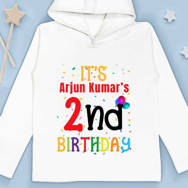 Custom Its 2nd Birthday of The Kid Yearly Birthday Hoodie Design
