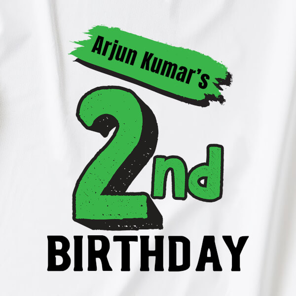 Custom 2nd Birthday of The Kid Paint Brush Styled Yearly Birthday Hoodie Design