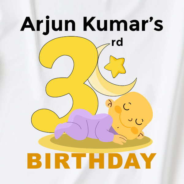 Custom 3rd Birthday of The Sleeping Kid Yearly Birthday Hoodie Design