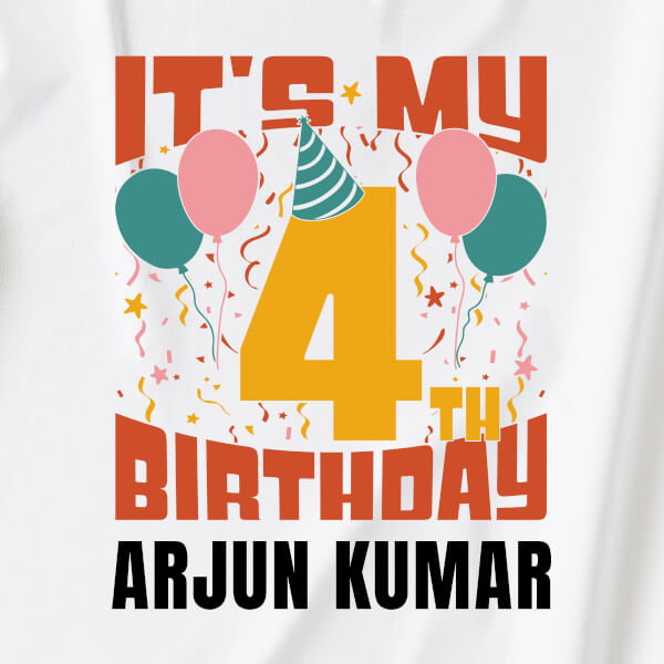 Custom Its My 4th Birthday Yearly Birthday Hoodie Design