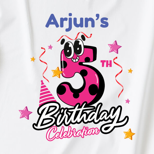 Custom 5th Birthday of The Kid with Stars Yearly Birthday Hoodie Design
