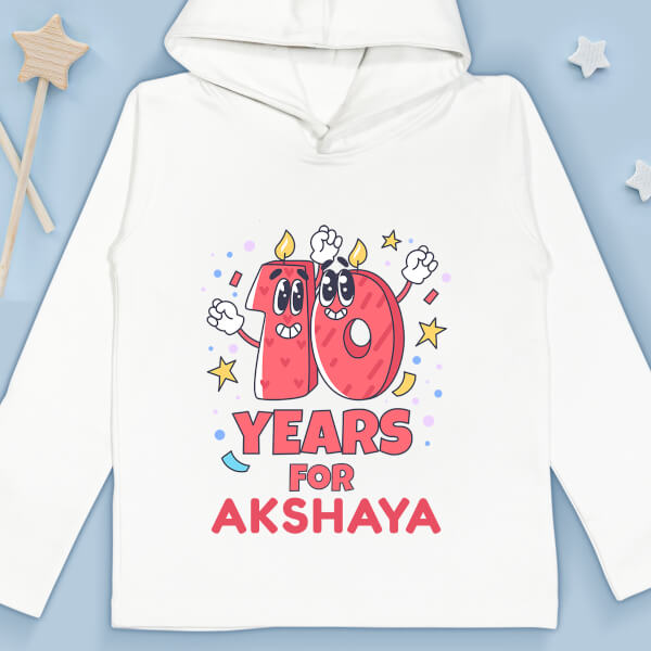 Custom 10 Years of The Kid Yearly Birthday Hoodie Design