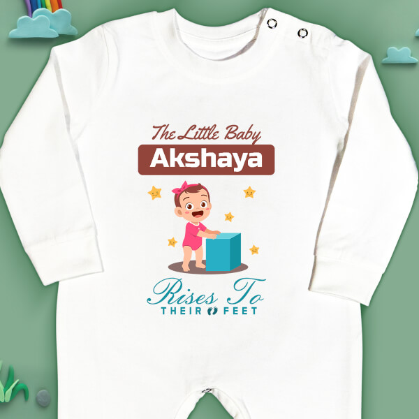 Custom The Little Baby Rises To Their Feet Milestone Collection Jumpsuit Design