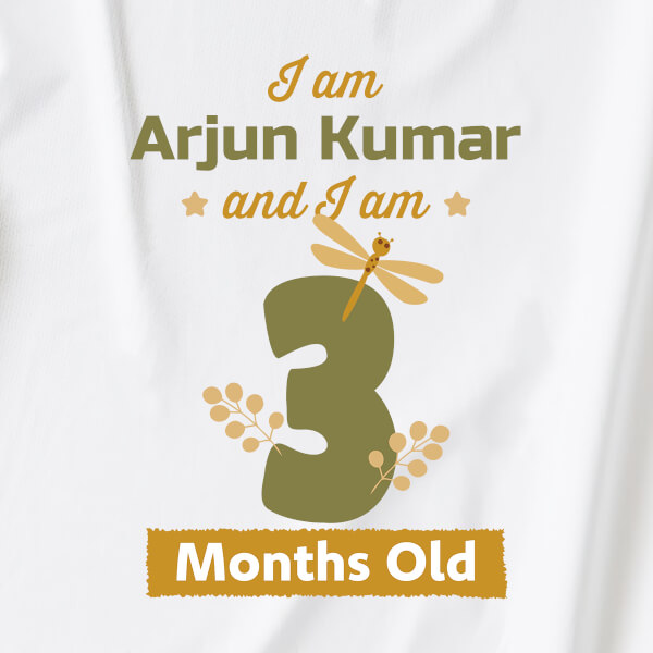 Custom I Am 3 Months Old Baby Monthly Birthday Jumpsuit Design
