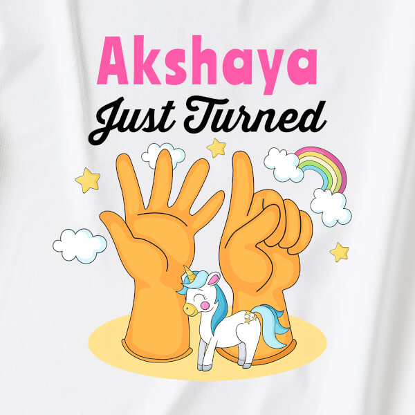 Custom Just Turned 6 Monthly Birthday Jumpsuit Design