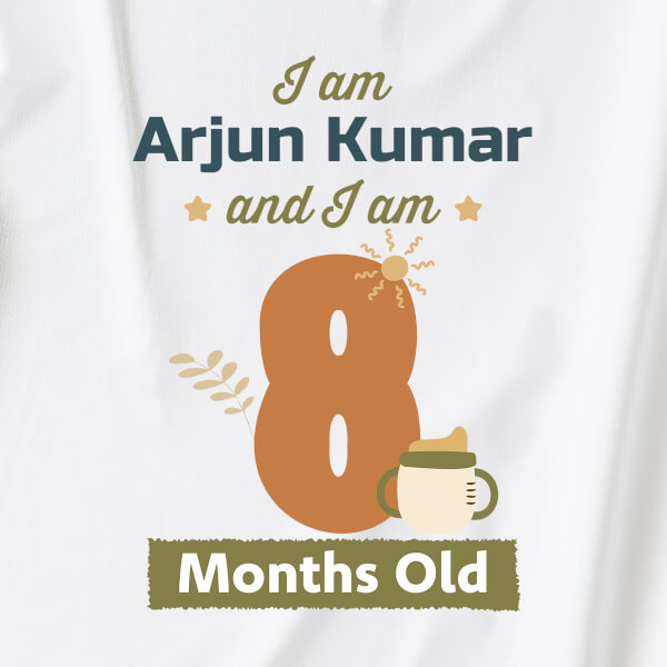 Custom I Am 8 Months Old Baby Monthly Birthday Jumpsuit Design