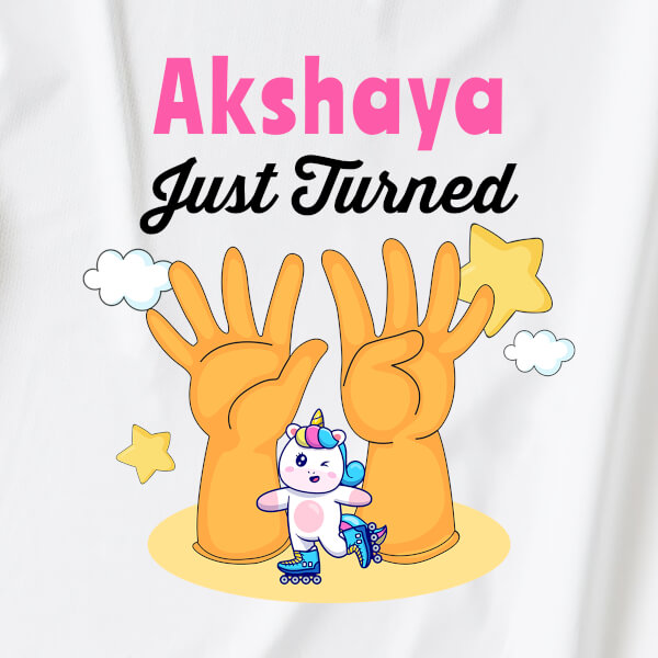 Custom Just Turned 9 Monthly Birthday Jumpsuit Design