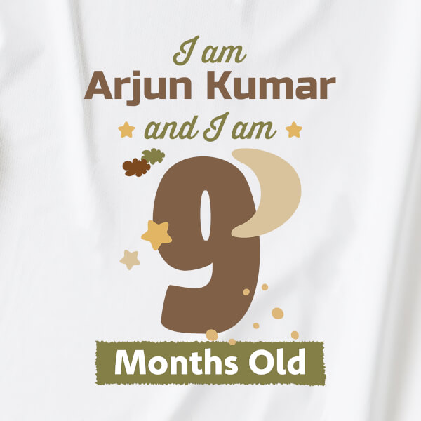 Custom I Am 9 Months Old Baby Monthly Birthday Jumpsuit Design