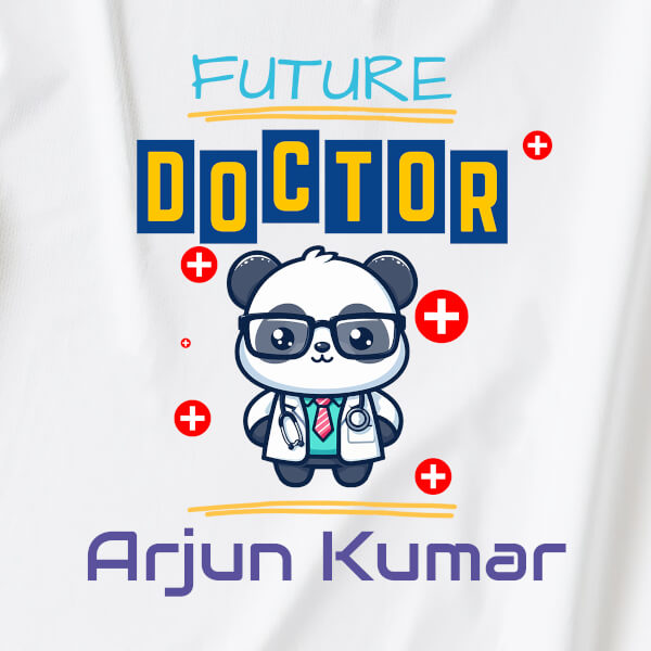 Custom The Future Doctor Cute Baby Panda Future Heros Rompers Design