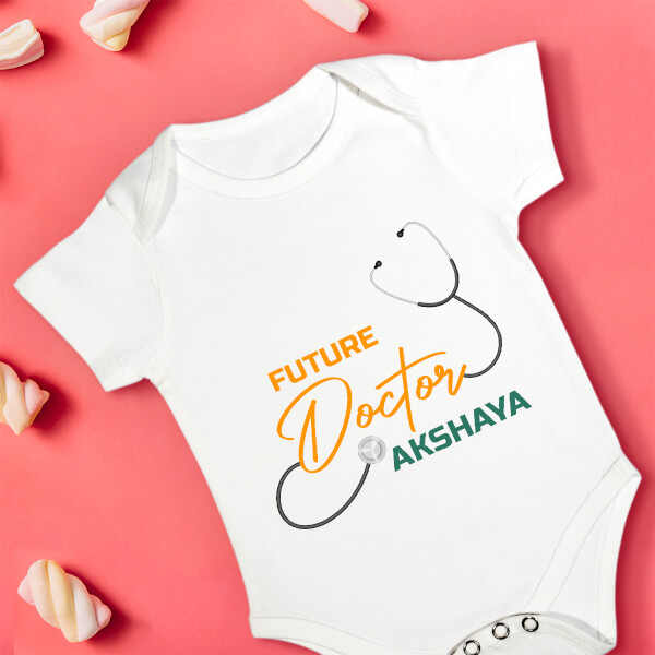 Custom The Future Doctor with Stethoscope Future Heros Rompers Design