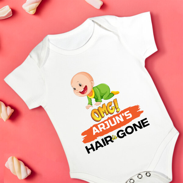 Custom OMG Hair is Gone Milestone Collection Rompers Design