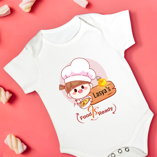 Custom Food is Ready For The Baby Milestone Collection Rompers Design