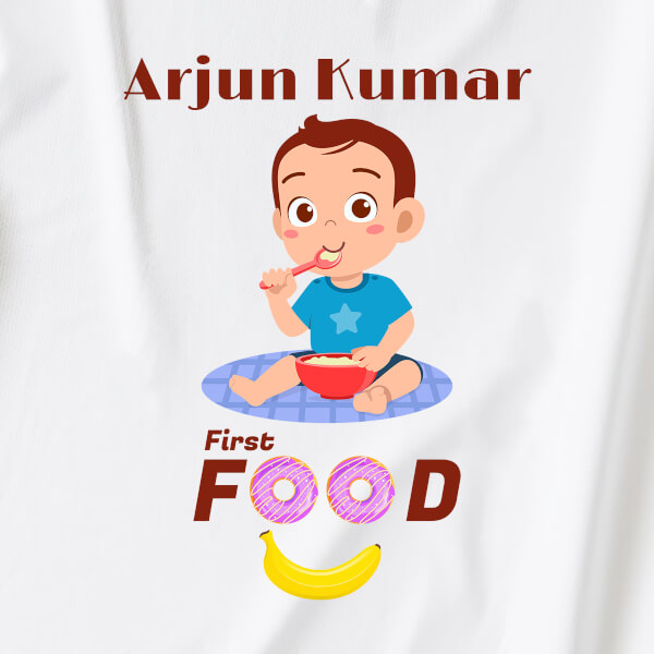 Custom First Food For The Baby Milestone Collection Rompers Design