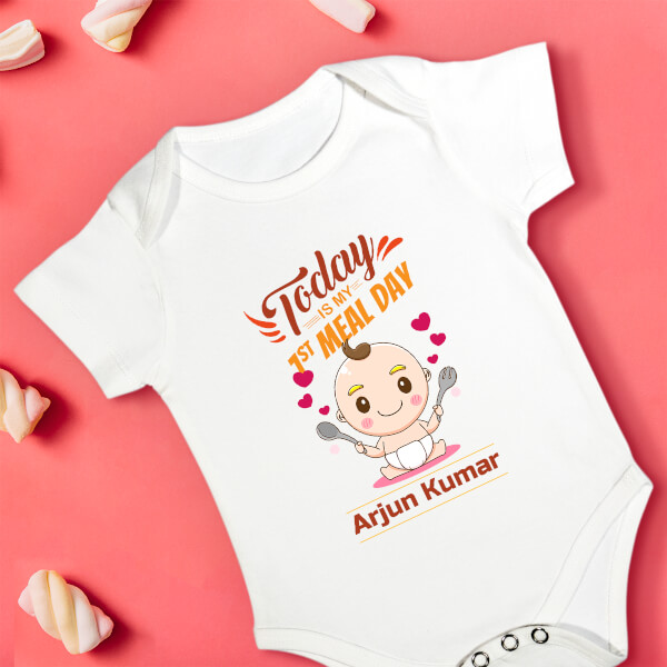 Custom Today is My 1st Meal Milestone Collection Rompers Design