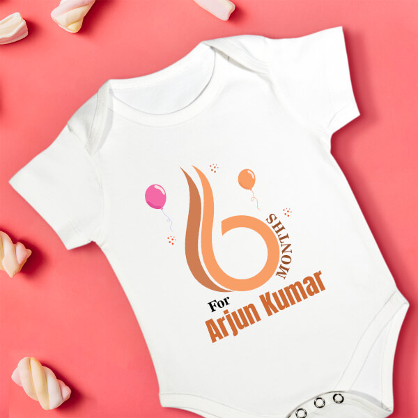 Custom 6 Months For The Baby Milestone Collection Rompers Design