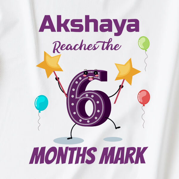 Custom Baby Reaches The 6 Months Mark Milestone Collection Rompers Design