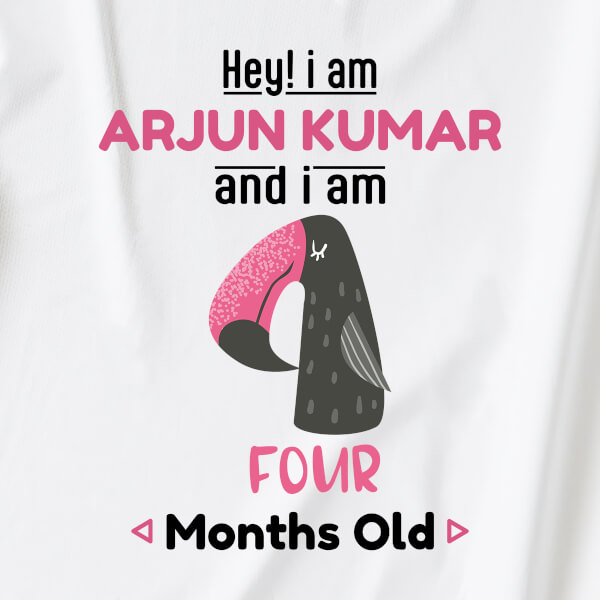 Custom Hey I Am 4 Months Old Baby Monthly Birthday Rompers Design