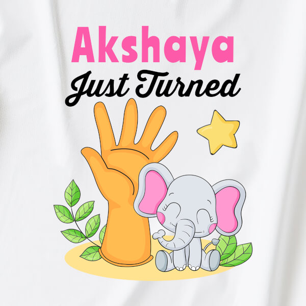 Custom Just Turned 5 Monthly Birthday Rompers Design