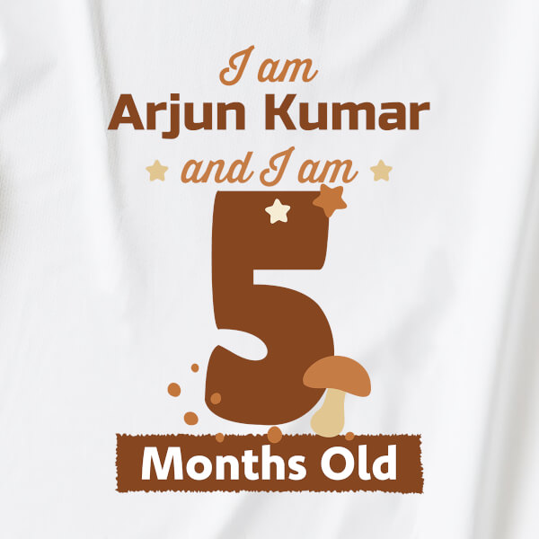 Custom I Am 5 Months Old Baby Monthly Birthday Rompers Design