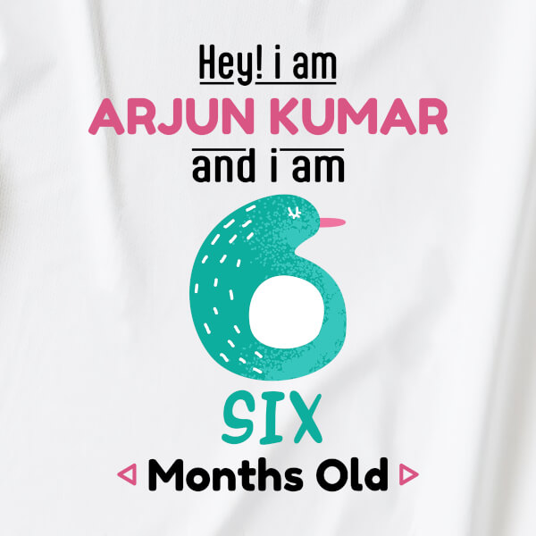 Custom Hey I Am 6 Months Old Baby Monthly Birthday Rompers Design