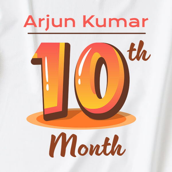 Custom 10th Month of The Baby Monthly Birthday Rompers Design