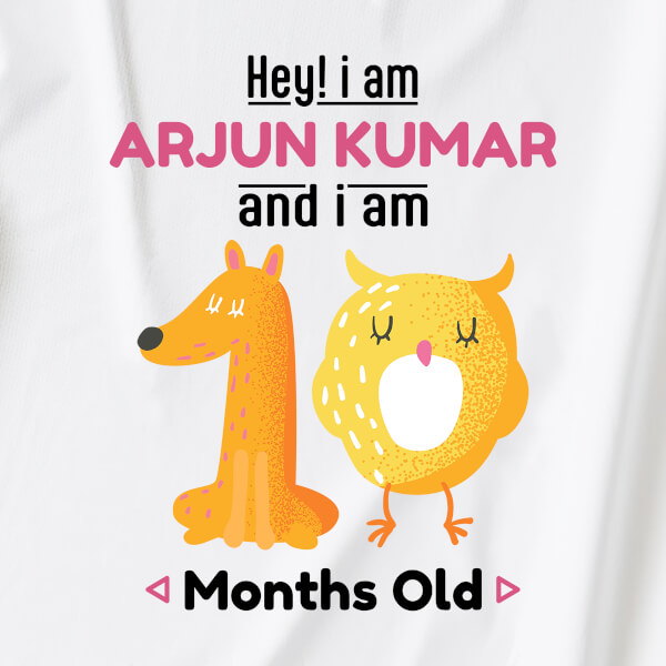 Custom Hey I Am 10 Months Old Baby Monthly Birthday Rompers Design