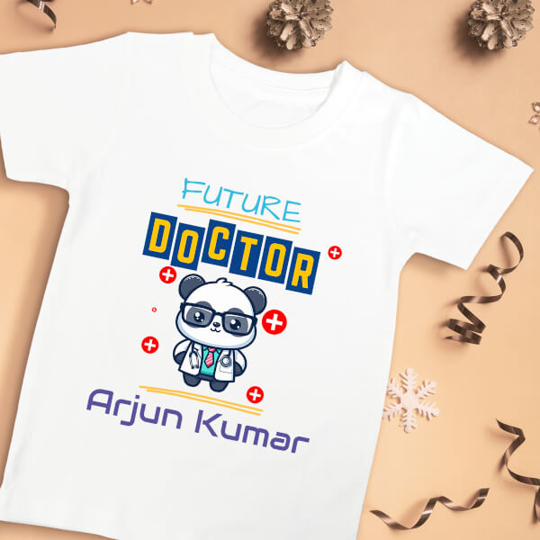 Custom The Future Doctor Cute Baby Panda Future Heros Tshirt Design