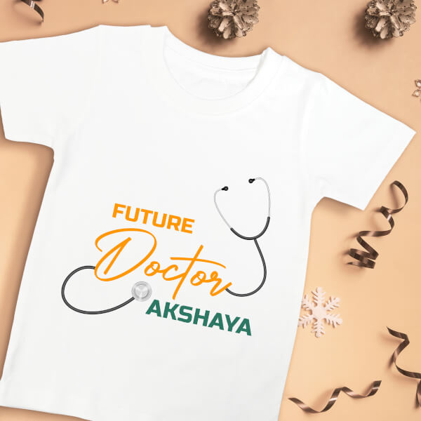Custom The Future Doctor with Stethoscope Future Heros Tshirt Design