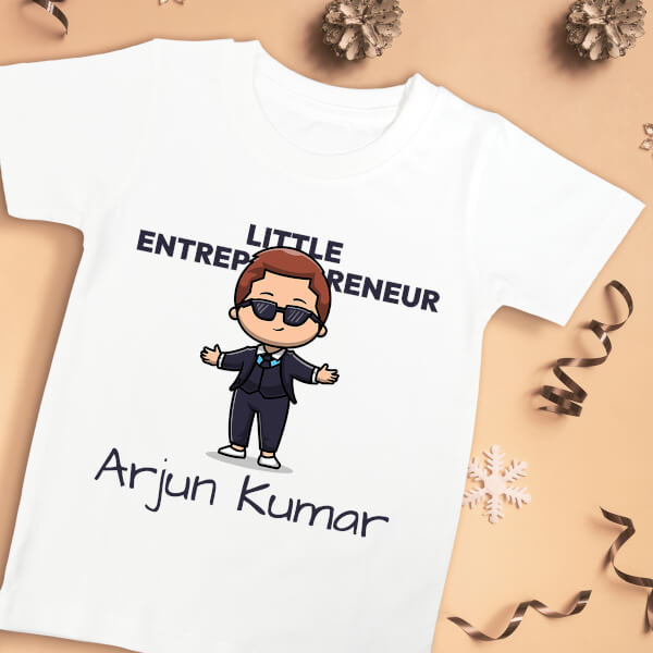 Custom The Little Entrepreneur with Sunglasses Future Heros Tshirt Design