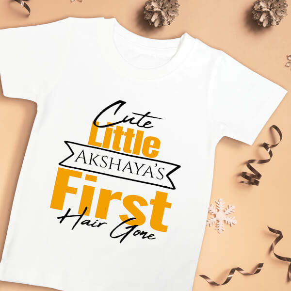 Custom 1st Hair Cut of The Cute Little Baby Milestone Collection Tshirt Design