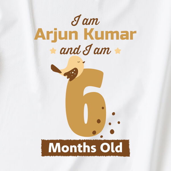 Custom I Am 6 Months Old Baby Monthly Birthday Tshirt Design