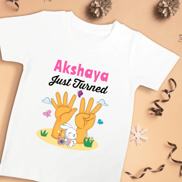 Custom Just Turned 8 Monthly Birthday Tshirt Design