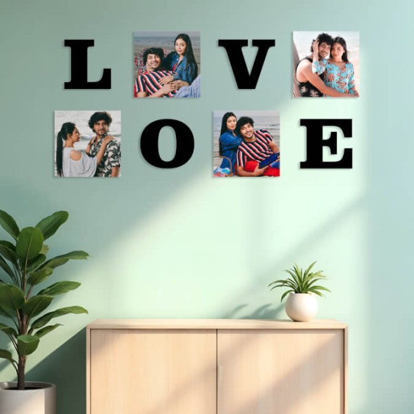Explore LOVE - 4 Photo Creative Acrylic Wall Art Frame