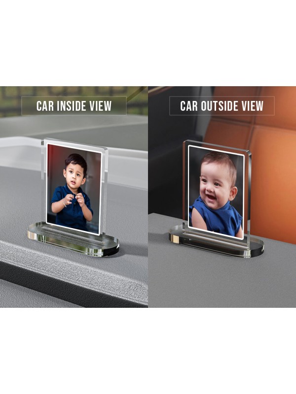 Full Pic Upload Design: Portrait Acrylic Dashboard Photo Stand with Image Printing